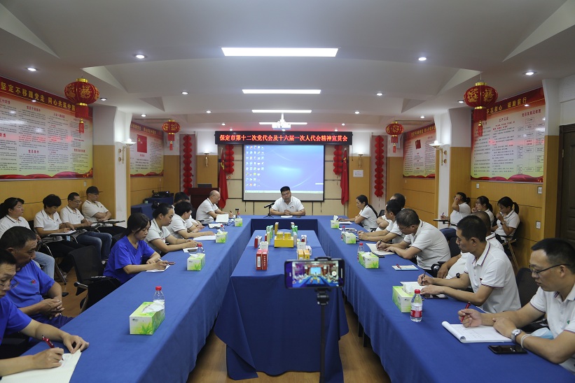 藥都制藥集團(tuán)股份有限公司組織學(xué)習(xí)保定市第十二次黨代會、第十六屆人代會一次會議精神的會議